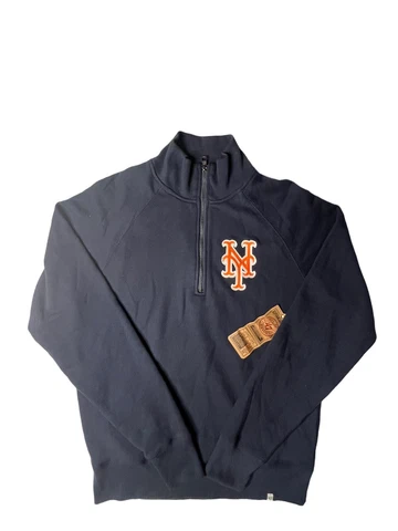 New York Mets '47 Brand Striker 1/4 Quarter Zip French Terry Pullover Fleece NOS Cover