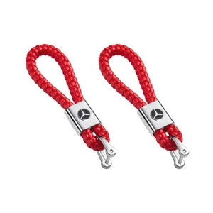 HOT Red Mercedes Benz Key GENUINE LEATHER KEYRING OEM MERCEDES-BENZ Strong Link - Picture 1 of 8