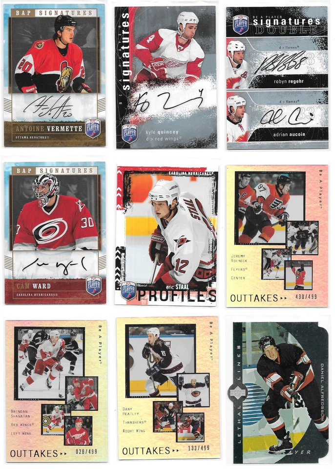 Upper Deck UD Be a Player BAP Hockey Inserts & Autographs - Various Years - Image 1 of 1