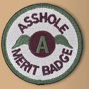 ASS HOLE MERIT BADGE MULTICAM TACTICAL HOOK MORALE PATCH 2.5 INCH - Picture 1 of 3