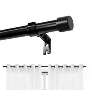 Adjustable Black Curtain Rods Set with Brackets for Windows 32 to 120 Decorat... - Picture 1 of 8