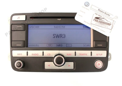VW RNS 300 Navigation Radio mit Code Karte Passat Golf Caddy Jetta EOS Touran T5 - Bild 1 von 4