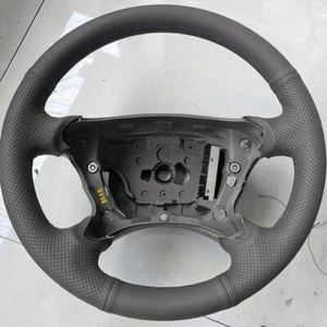 Black Leather Steering Wheel Cover For Mercedes Benz S-Class W220 CL-Class C215 - Picture 1 of 9
