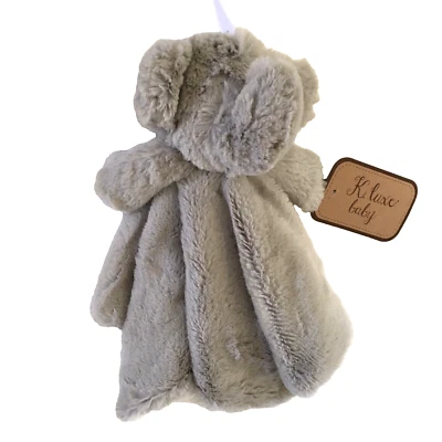 Kellytoy K Luxe Bebé Gris Elefante Lovey Peluche Sonajero Manta de Seguridad Juguete NUEVO Foto 1 de 4