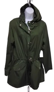 Time and Tru Womens Jacket Light Weight Army Green Water Proof Coat XL 16-18 New - Picture 1 of 5