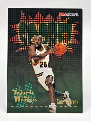 1995-96 Hoops Gary Payton #386 Seattle Supersonics NM Rock The House - Image 1 of 2