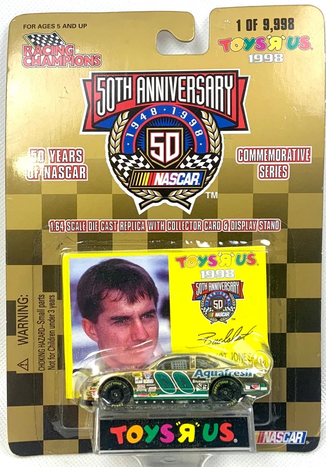 Racing Champions Bill Elliot 50th Anniversary Gold Car Toys R US 1 of 9 998