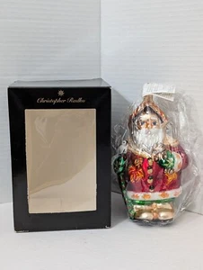Vintage Christopher Radko Santa Claus With Autumn Leaves Ornament - Picture 1 of 5