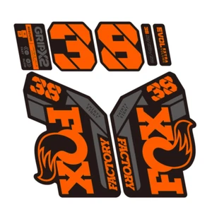 Adesivo forcella per 2025 FOX 38 fabbrica step cast mountain bike bicicletta arancione grigio - Foto 1 di 2
