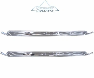 60-66 Chevy Pickup Truck Chromed Door Sill Scuff Plates w/ Bow-Tie Right & Left Foto 1 de 4