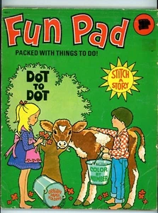 Fun Pad Activity 1978 Coloring Vtg Folding Stitch Dot To Dot Mazes Number Book - Picture 1 of 12