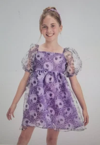 Nightmare Before Christmas Girls Jack Skellington Purple Dress XL 14 New - Picture 1 of 1
