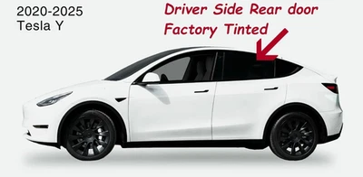 Fits 2020-2025 Tesla Model Y Driver Left Side Rear Door Window Glass Tinted Foto 1 de 3