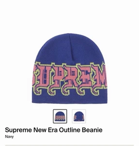 Supreme New Era Outline Beanie  Navy  Brand New FW25 - Picture 1 of 4