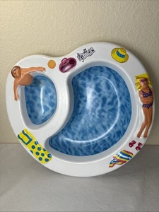 Vintage 90s Plastic Swimming Pool Chip Dip Serving Bowl Alice Marcel - Bild 1 von 9