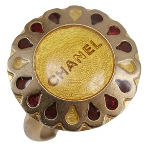 CHANEL Flower Motif Ring Size 13 Size Gold Plated 1999 99A Flower Approximatel - Picture 1 of 8