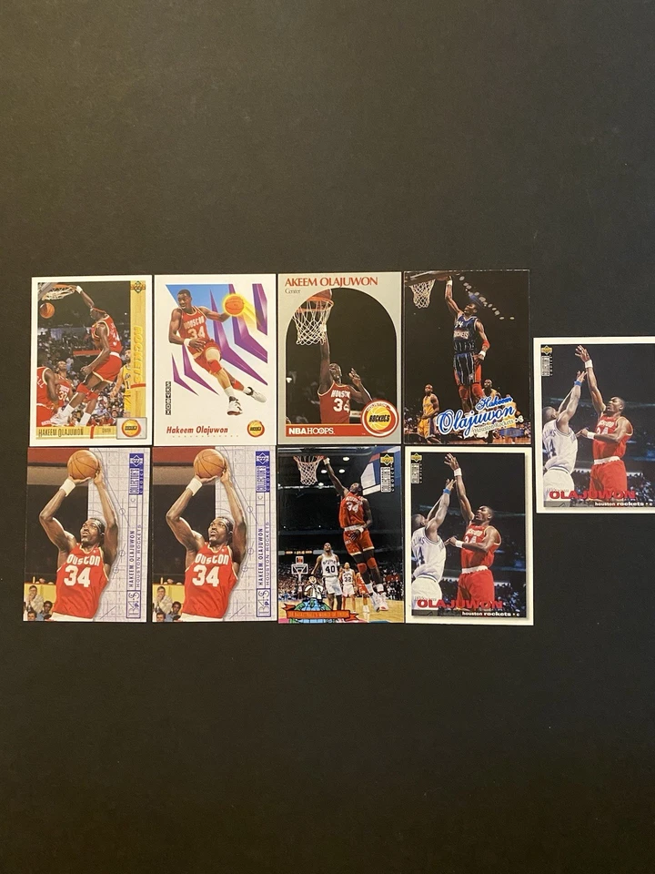 9 aros de la NBA Hakeem Akeem Olajuwon 1991-92 cubierta superior como nuevos Skybox 1990-91 Foto 1 de 1