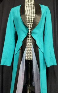 FORMAL Saddleseat Coat TURQUOISE & Black Ladies size SMALL GUC - Picture 1 of 11