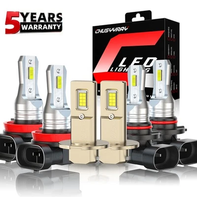 For Toyota Corolla 2001-2004 6000K LED Headlight Fog Light Bulbs Combo Kit White - Image 1 of 4