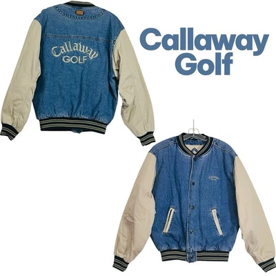 Callaway Golf RARE Vtg 90s Gear For Sports Denim Quilt S Jacket Team Callaway - Image 1 of 4