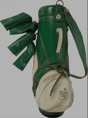 罕见 20 世纪 50 年代奥古斯塔全国会员高尔夫球袋和 5 个头套大师 ANGC  — 第 1/4 张图片