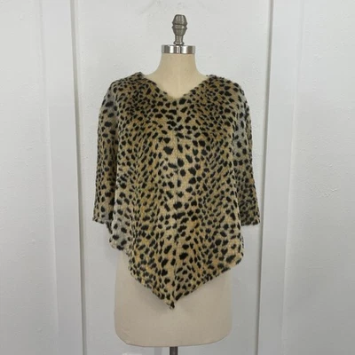 Carolina Amato женщин шаль мелкое животное печати искусственного меха плащ винтажный сделано в США - Изображение 1 из 4