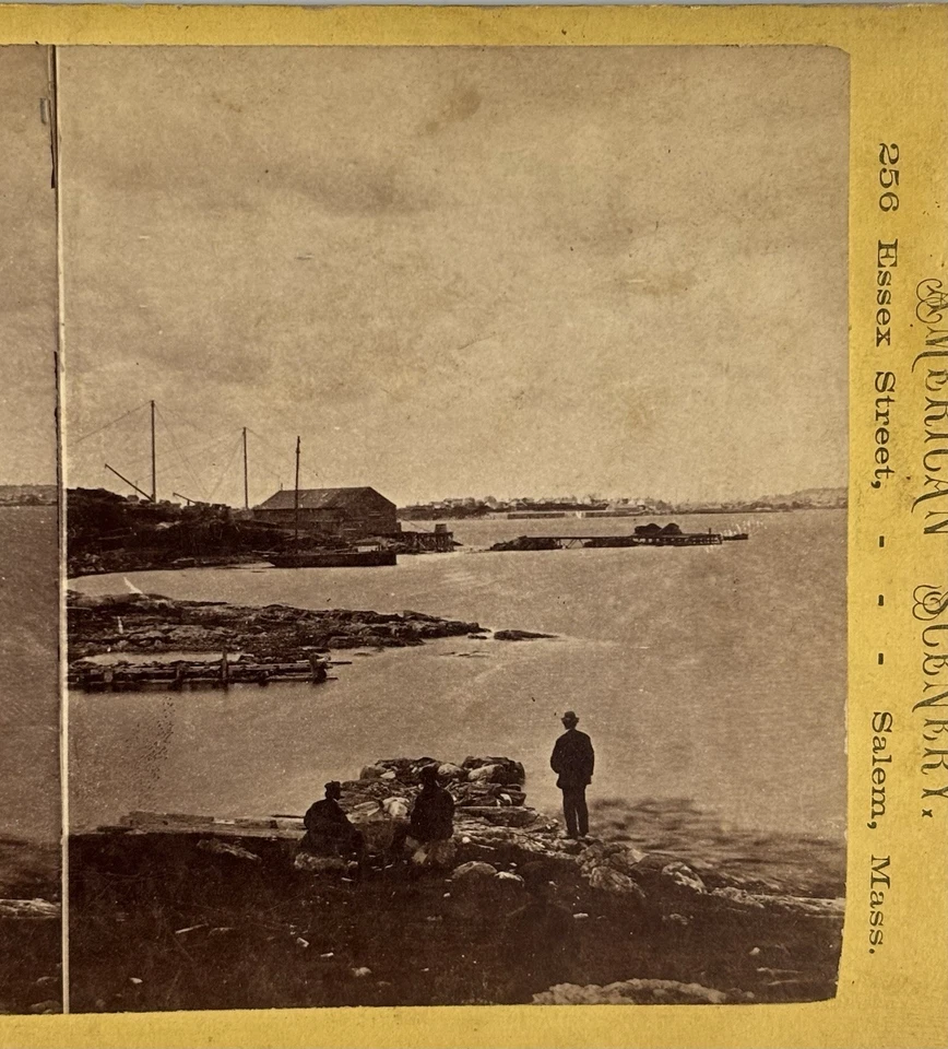 Antiguo río Penobscot Moulton Stereoview “Bangor Water Works Maine” Foto 1 de 3