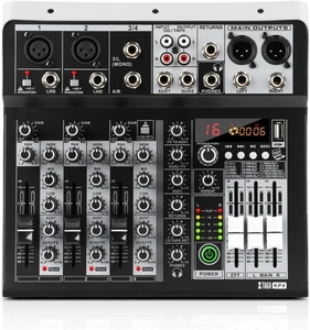 XTUGA 4 Channel Audio Mixer Professional Audio Mixer for Computer Recording, USB - Picture 1 of 8