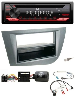 JVC CD DAB USB Bluetooth Lenkrad Autoradio für Seat Leon 2005-2010 dunkelgrau me - Bild 1 von 4