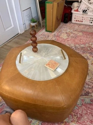 Bandeja para servir alimentos con diseño Sunburst de piedra de selenita de 15"x15" para regalo de Navidad para ella Foto 1 de 3