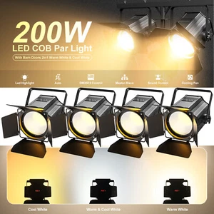 200W COB 2in1 Par Light DMX512 Bar DJ Disco Party Stage Lighting with Barn Door - Picture 1 of 15