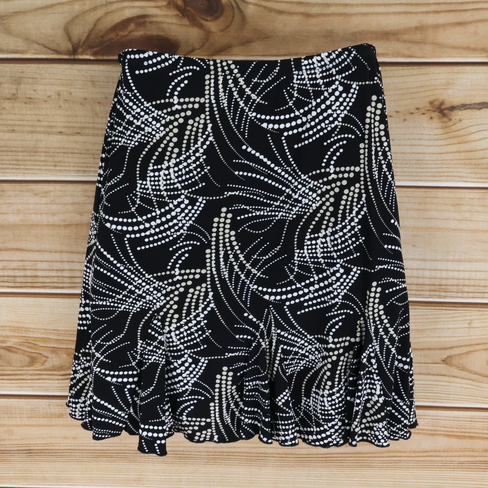 Susan Lawrence 裙及膝 A 字女式 L 码黑色弹力聚酯纤维 — 第 1/4 张图片