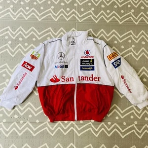 Vintage Mercedes Benz EMBROIDERED JACKET MOTO RACING F1 MOTORCYCLE JACKET Large - Picture 1 of 7