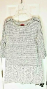 Damen Gr. Large Strickbluse weiß schwarz grau Reißverschlussdetail Melis Kojan - Bild 1 von 6