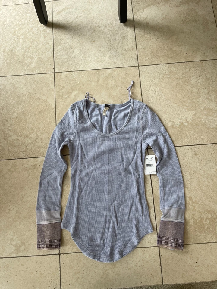 NWT Free People Sunnie valley Cuff Thermal Top shirt - Image 1 of 1