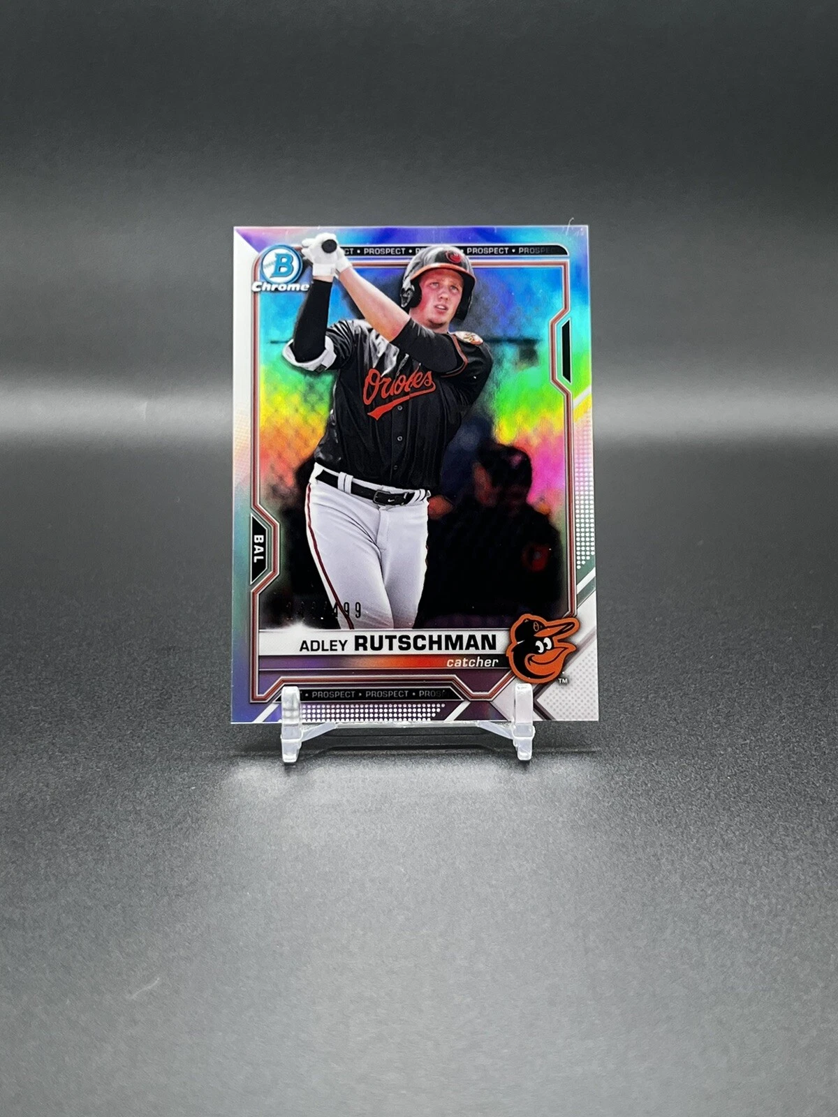 Adley Rutschman 2021 Bowman Chrome Refractor /499 Prospects BCP-121 Orioles
