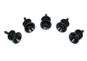Strap Lock Button Pin Black Color for Guitar/Ukulele/Bass 5 pieces - Picture 1 of 2