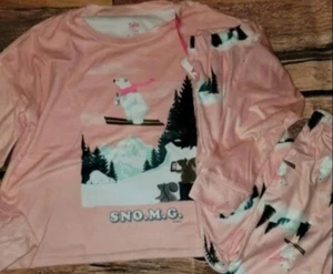 Justice Girls pajamas Pj Set sz 5/6 5 6 nwt pjs Snow Omg Polar Bear Christmas... - Picture 1 of 1