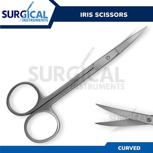 Iris Scissors Surgical Dental Curved Satin Finish 4.50" 4.5" 4.5 German Grade - Picture 1 of 10