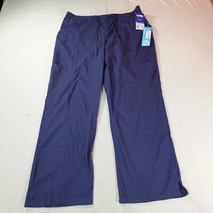 Landau Scrub Pants Womens 2X Blue Wide Leg Loose Nurse Hospital Uniform New - Picture 1 of 20