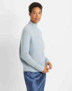 Club Monaco Blue Emma 100% Cashmere Sweater Pullover XS Mock Neck Dolman Cocoon - Picture 1 of 10