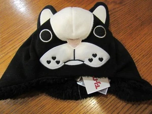 NWT BABY GAP BLACK CAT SHERPA LINED GIRL M / L (4-5) PULL ON WINTER HAT - Picture 1 of 2