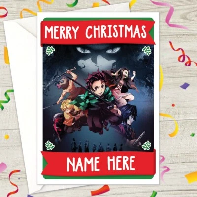 CARDTAILOR DEMON SLAYER Personalised CHRISTMAS Card - anime tanjiro iosuke nezuko xmas