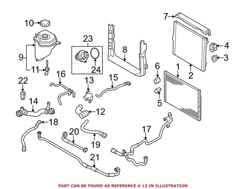 Manguera de refrigerante de radiador superior original OEM para BMW X5 X6 2010-2014 Foto 1 de 1
