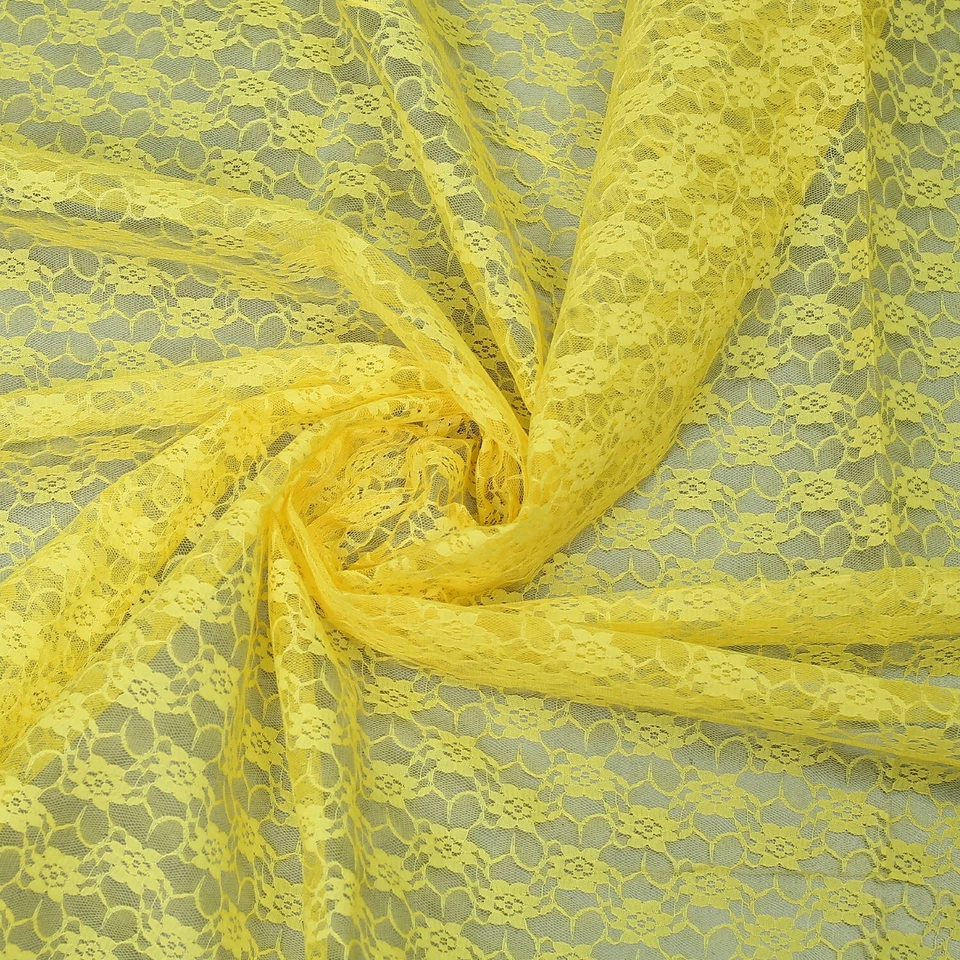 Tela de encaje por yarda 56" de ancho patrón floral costura artesanía hágalo usted mismo boda fiesta decoración Foto 1 de 1