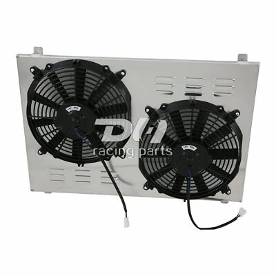 Cubierta de aluminio + ventilador eléctrico delgado de 2 x 12" para Chevy 70-81 Camaro, 78-87 Monte Carlo Foto 1 de 4