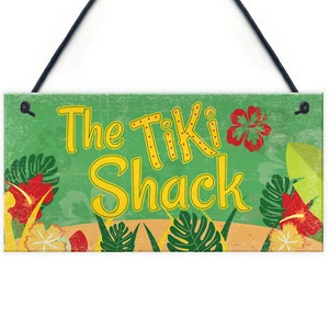 Tiki Shack Hanging Bar Plaque Beer Cocktail Beach Decoration Sign Friend GIFTS - Picture 1 of 9
