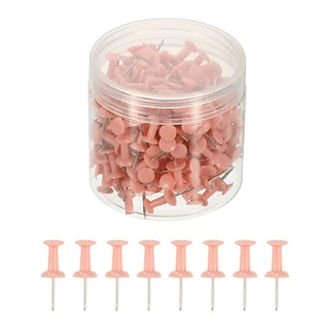 Push Pins, Plastic Head Steel Point Thumb Tacks, 400Pcs, Pink - Picture 1 of 7