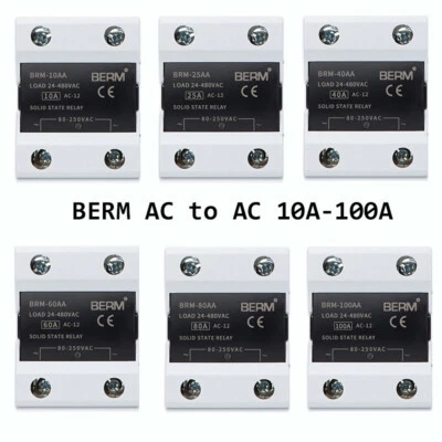 AC-AC Halbleiterrelais Solid State Relais 10A-100A 80-250VAC Kontrolle 24-380VAC - Bild 1 von 4