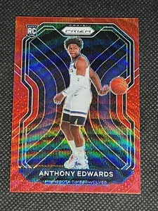 Anthony Edwards 2020-21 Prizm Ruby Red Wave Rookie #258 Minnesota Timberwolves - Picture 1 of 2